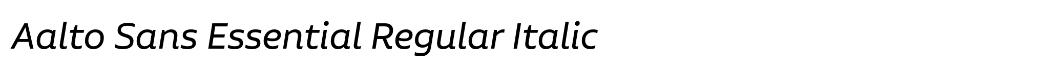 Aalto Sans Essential Regular Italic image